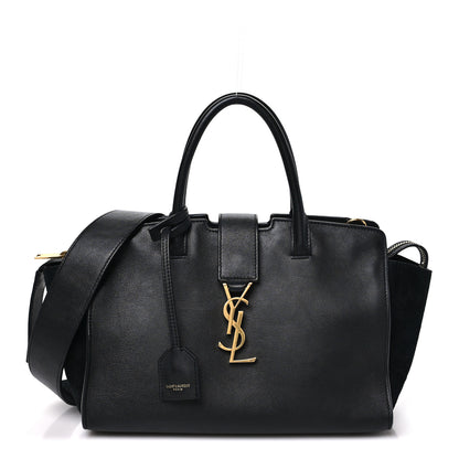 Saint Laurent Calfskin Suede Small Monogram Downtown Cabas Black 1 of 10
