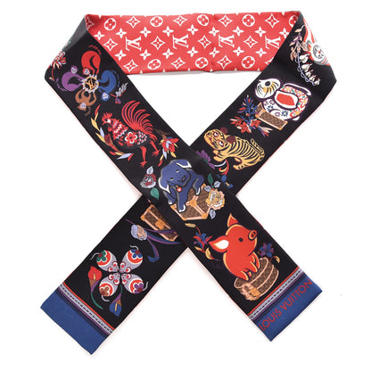 Louis Vuitton Silk Monogram Superstition Bandeau Black 1 of 5