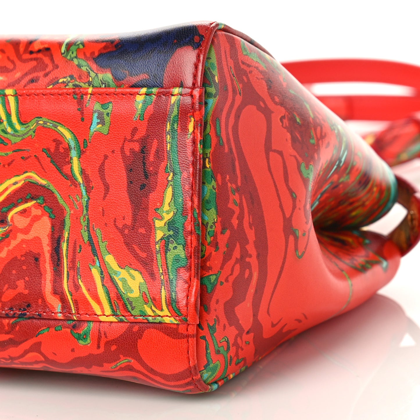 Nappa Marble Mini Peekaboo Iconic Satchel Rosso Multicolor