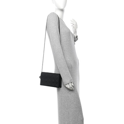 Christian Dior Ultra Matte Calfskin Cannage Lady Dior Clutch Black 2 of 12