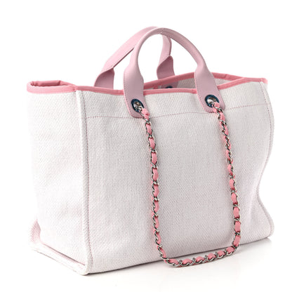 Chanel Woven Straw Raffia Medium Deauville Tote Pink 3 of 10