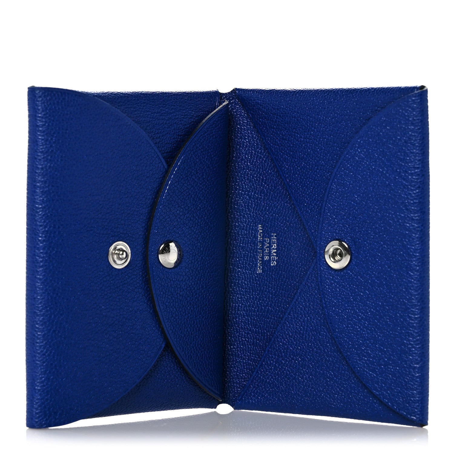 Hermes Chevre Mysore Calvi Duo Card Case Bleu Electrique 5 of 10