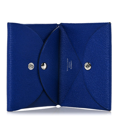 Hermes Chevre Mysore Calvi Duo Card Case Bleu Electrique 5 of 10