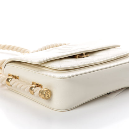 Chanel Crumpled Calfskin En Vogue Rope Flap White 7 of 9