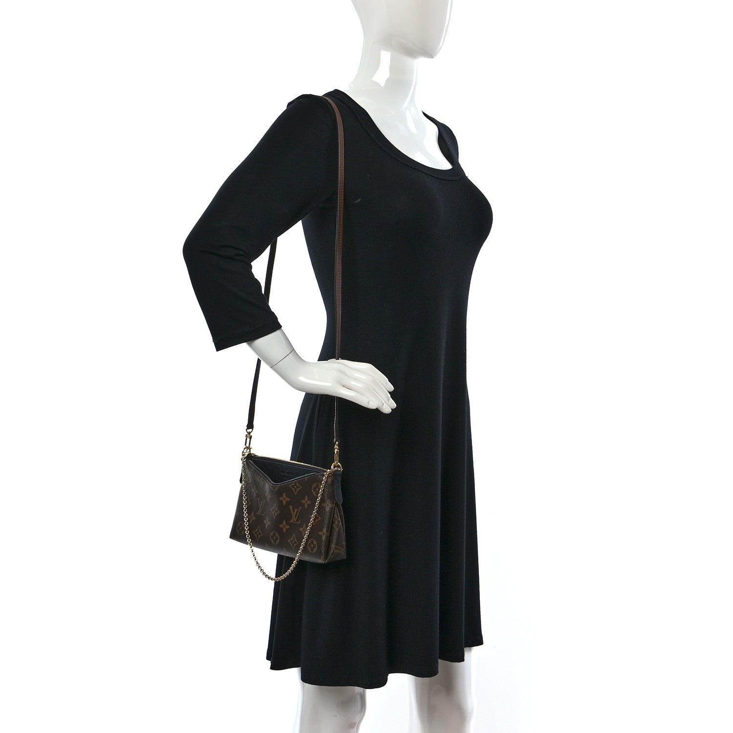 Louis Vuitton Monogram Pallas Clutch Black 2 of 8