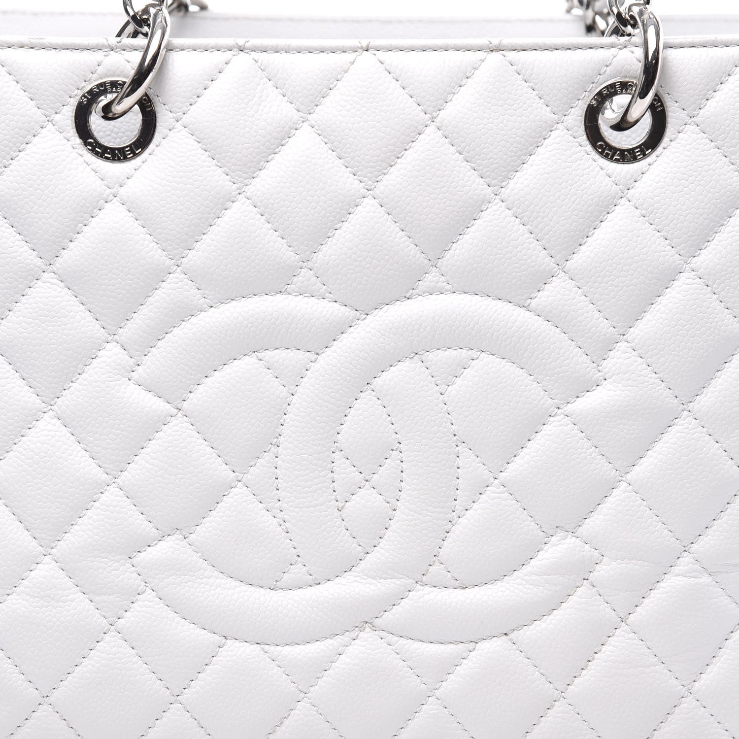 Chanel Caviar Quilted Grand Shopping Tote GST White 8 of 8