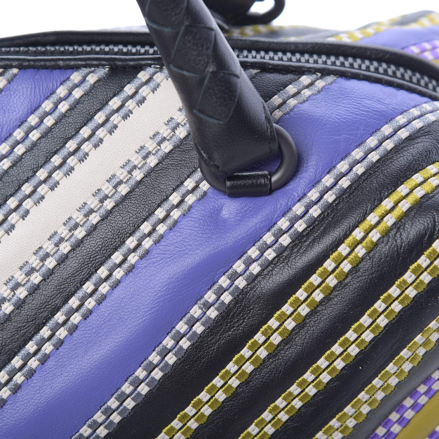 Bottega Veneta Nappa Diagonal Stripe Boston Lavender Black Multi 12 of 12