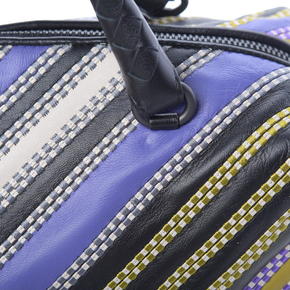 Bottega Veneta Nappa Diagonal Stripe Boston Lavender Black Multi 12 of 12