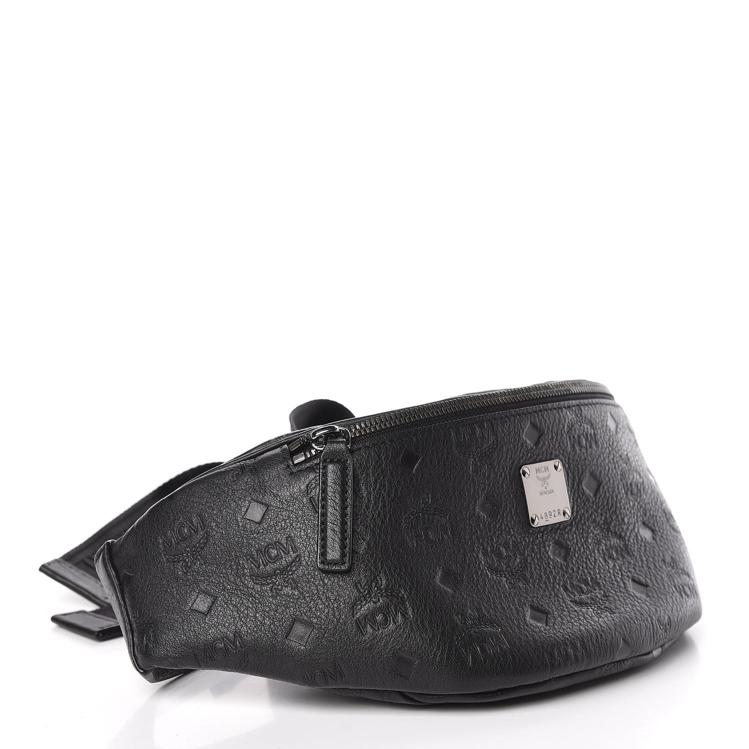 MCM Calfskin Ottomar Monogram Belt Bag Black 4 of 10