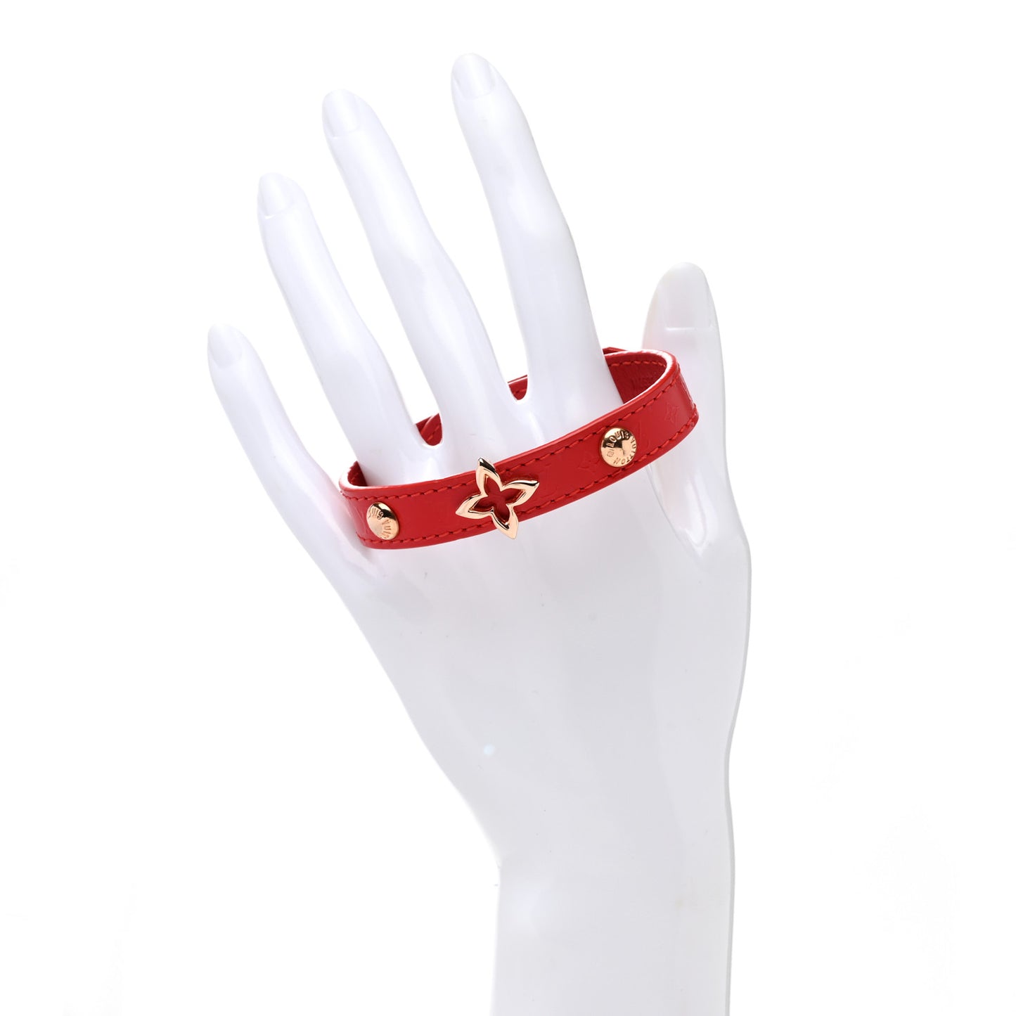Calfskin Monogram Blooming Bracelet 19 Red