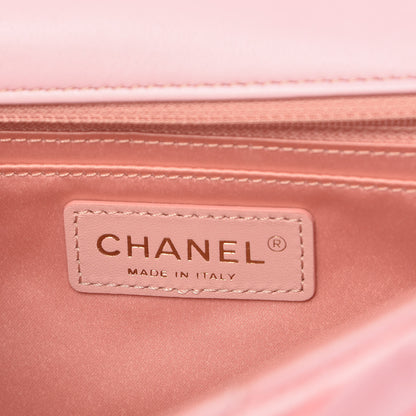 Chanel Satin Quilted Pleated Flap Pink 6 of 9