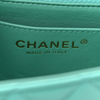 Chanel Lambskin Quilted Mini Rectangular Flap Green 6 of 12