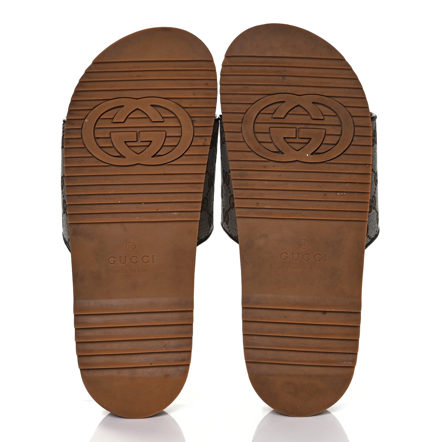 Canvas GG Monogram Mens Slide Sandals 10 Beige
