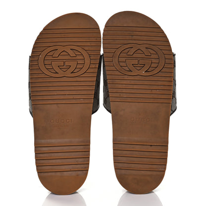 Gucci Canvas GG Monogram Mens Slide Sandals 10 Beige 5 of 9