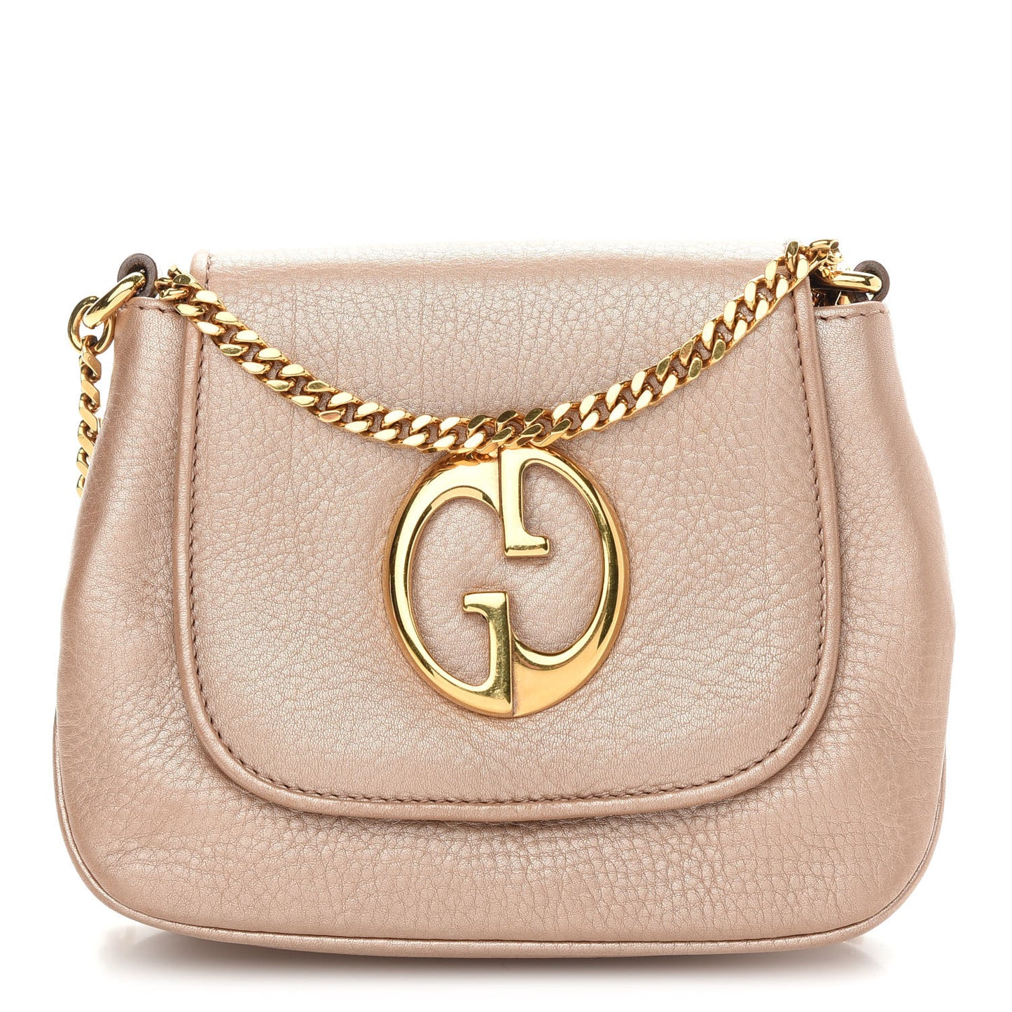 Pebbled Calfskin Small 1973 Chain Shoulder Bag Champagne