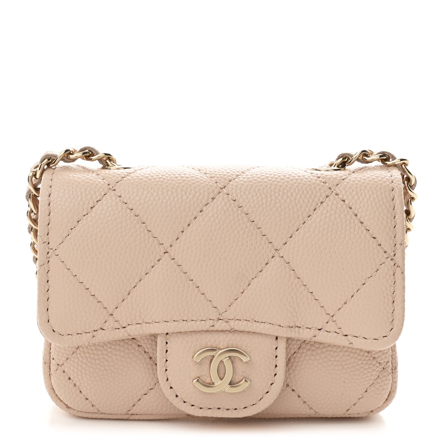 Chanel Caviar Quilted Mini Chain Belt Bag Light Beige 1 of 11