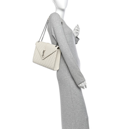 Saint Laurent Grain De Poudre Large Tri-Quilt Monogram Satchel Porcellana 2 of 11