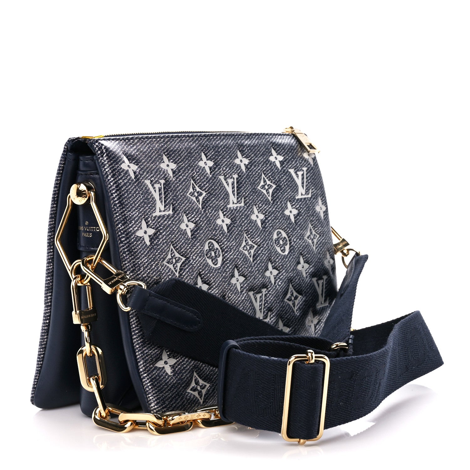 Louis Vuitton Lambskin Printed Monoglam Coussin PM Blue 3 of 10