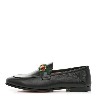 Gucci Malaga Kid Web Womens Horsebit Loafers 36 Black 1 of 8