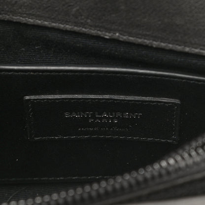 Saint Laurent Grained Calfskin Matelasse Chevron Monogram Medium College Bag Grey 5 of 18