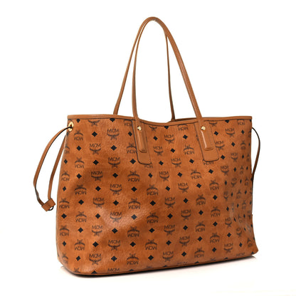 MCM Visetos Large Liz Reversible Shopper Tote Cognac 4 of 20