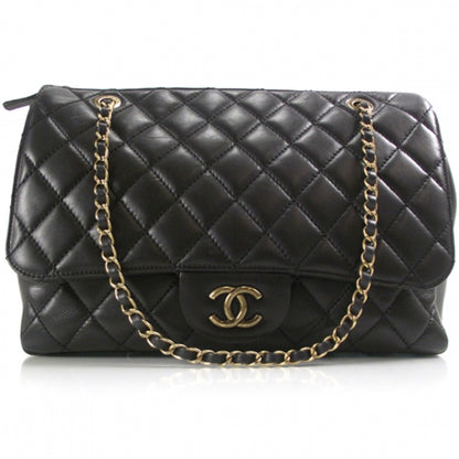 Chanel Lambskin Classic Jumbo Flap Zip Top Tote 2011 Black 1 of 11