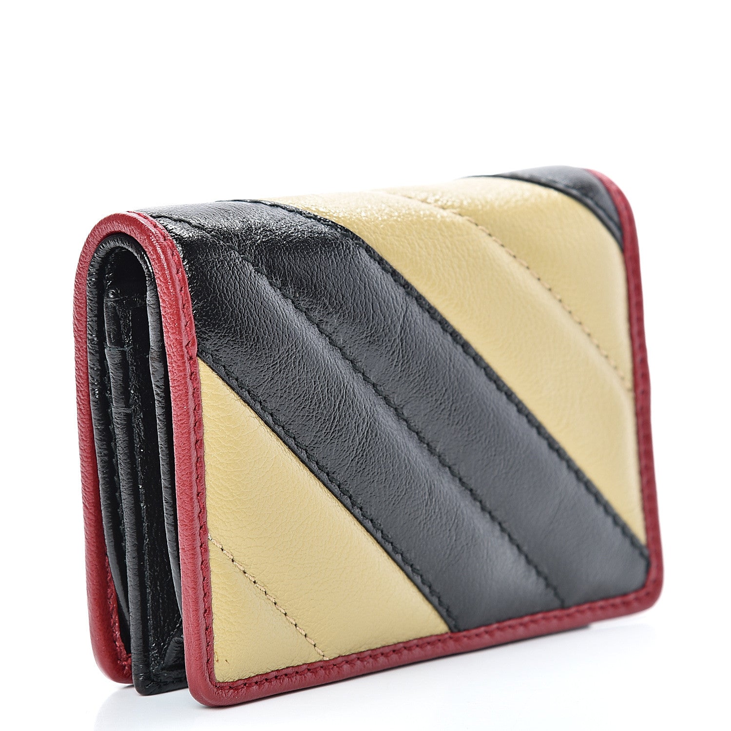 Gucci Azalea Calfskin Matelasse Diagonal Patchwork Torchon GG Marmont Card Case Wallet Black Beige Romantic Cerisw 2 of 6