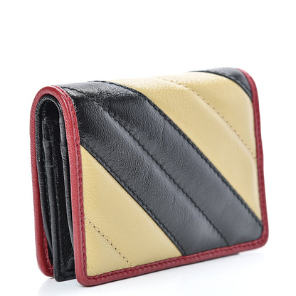 Gucci Azalea Calfskin Matelasse Diagonal Patchwork Torchon GG Marmont Card Case Wallet Black Beige Romantic Cerisw 2 of 6