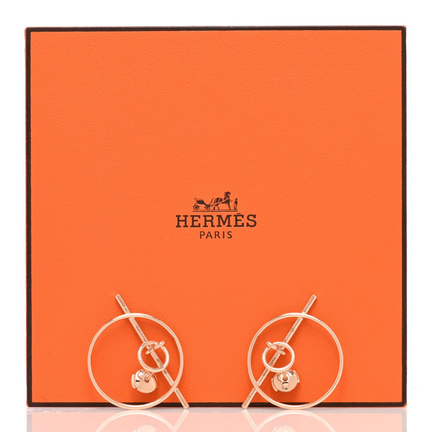 Hermes 18K Rose Gold PM Loop Earrings 5 of 5