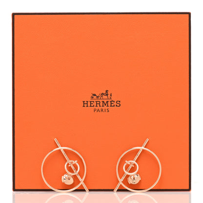 Hermes 18K Rose Gold PM Loop Earrings 5 of 5