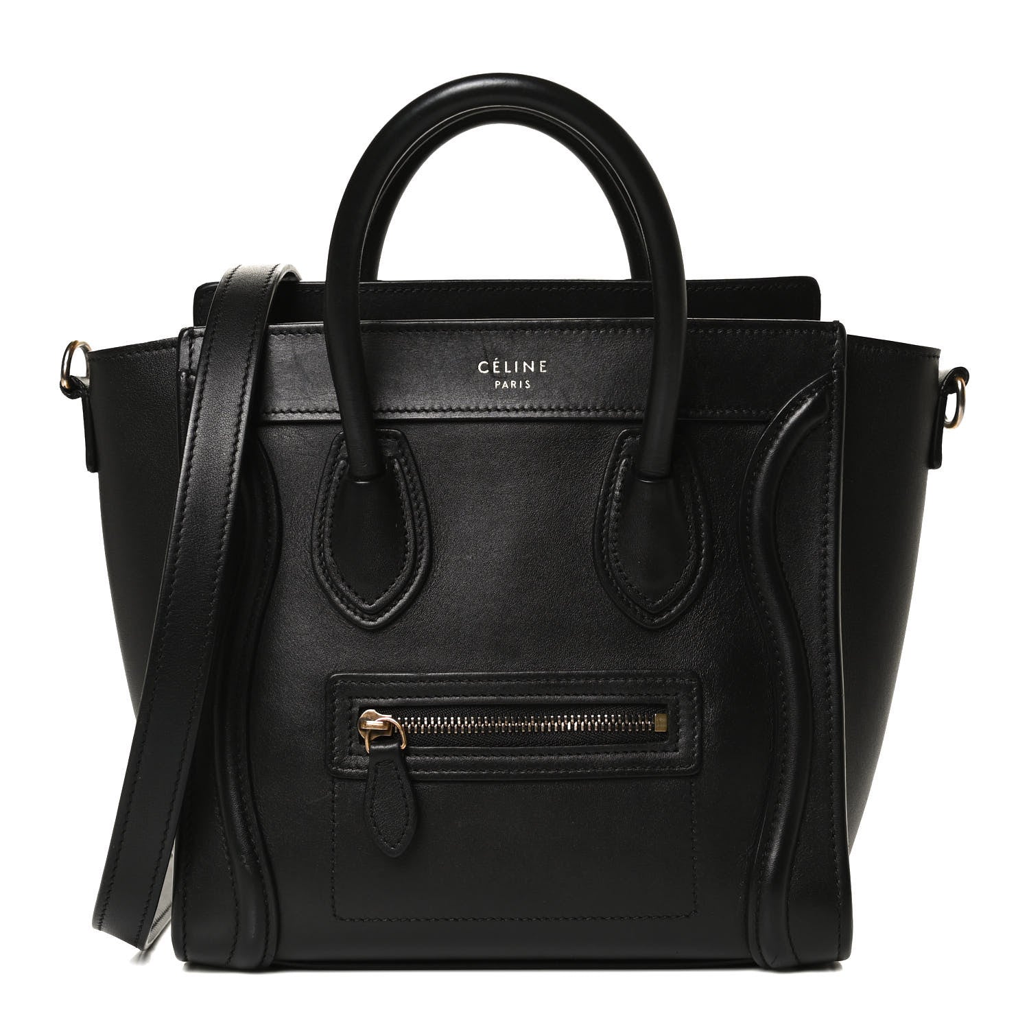 Celine Smooth Calfskin Nano Luggage Black 1 of 12