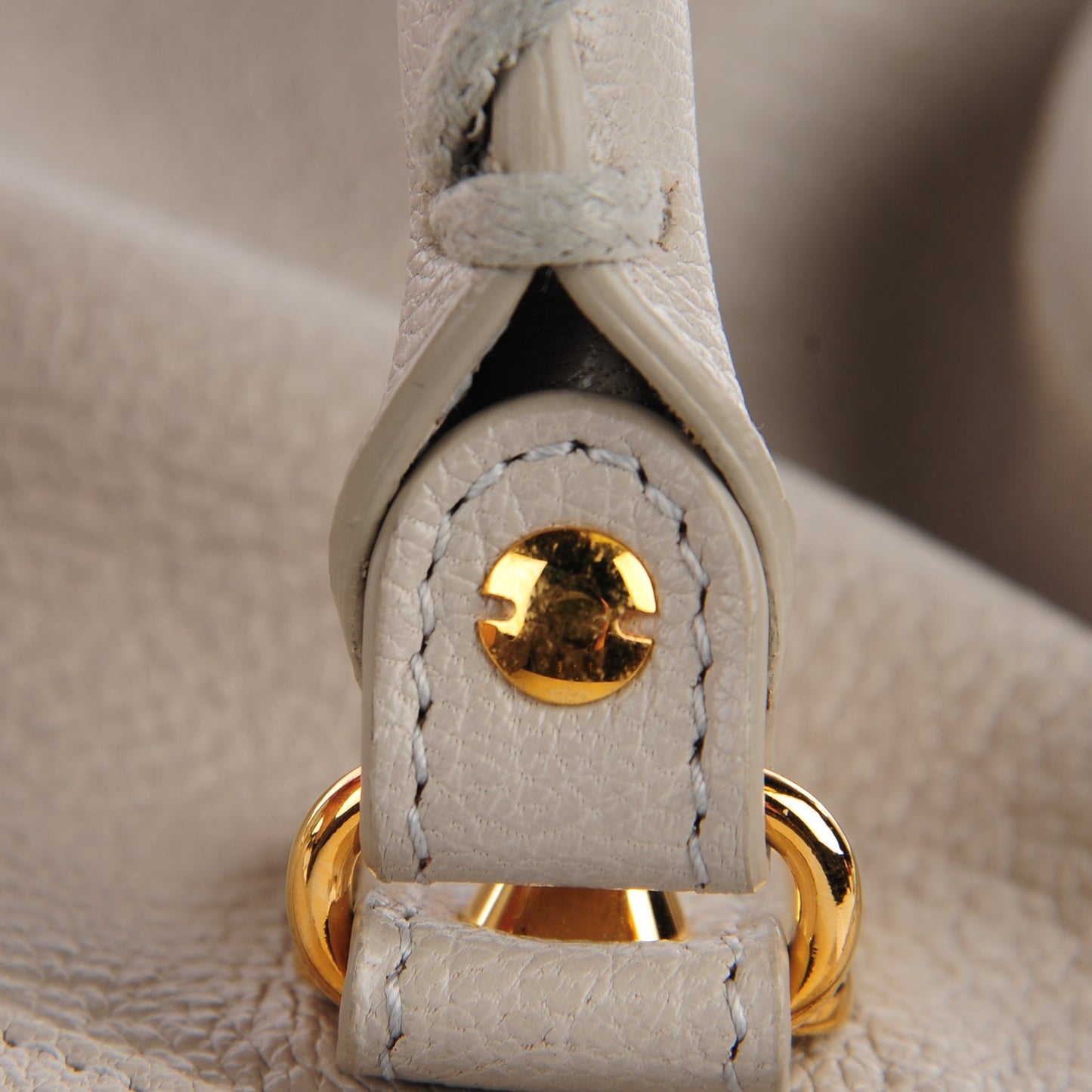 Chevre Gold Metallic Edge Hardware Mini City Gris Clair Gris Perle