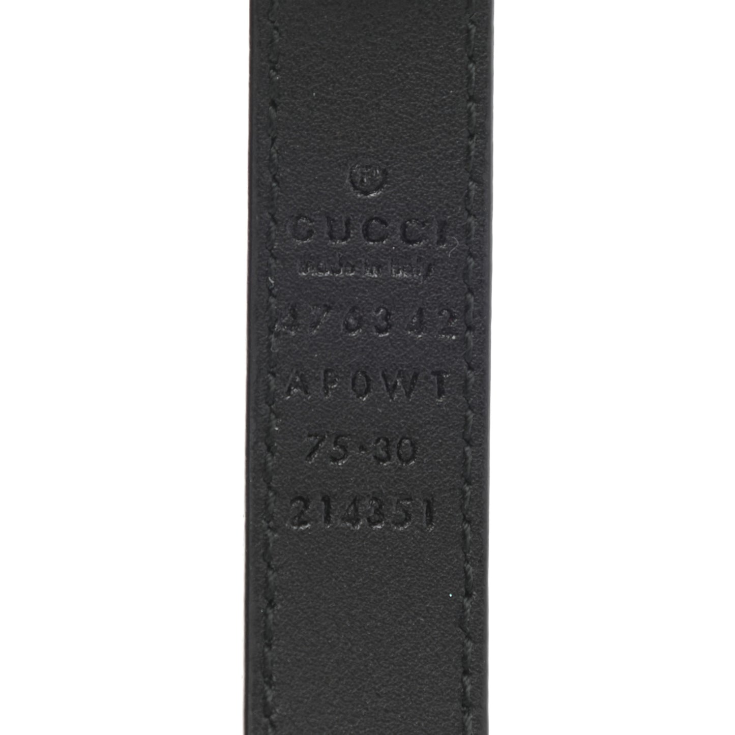 Calfskin Pearl Double G 20mm Belt 75 30 Black Cream