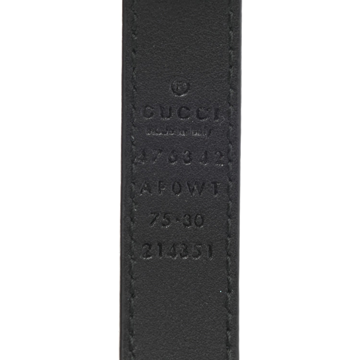 Gucci Calfskin Pearl Double G 20mm Belt 75 30 Black Cream 3 of 7