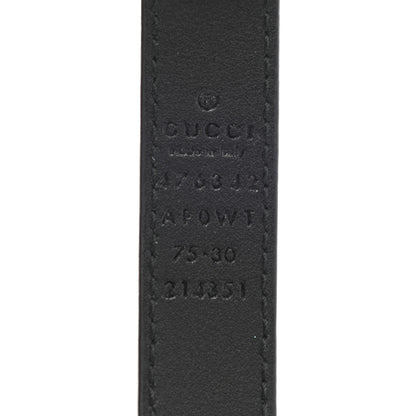 Gucci Calfskin Pearl Double G 20mm Belt 75 30 Black Cream 3 of 7