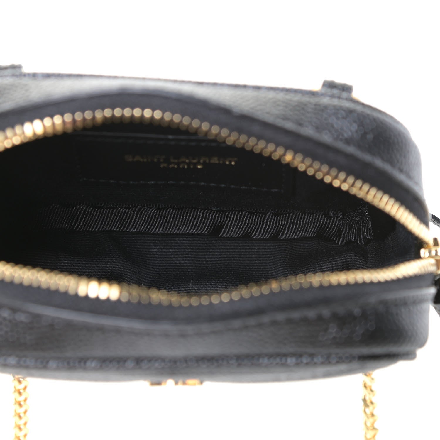 Saint Laurent Grain De Poudre Matelasse Monogram Baby Lou Camera Bag Black 6 of 9