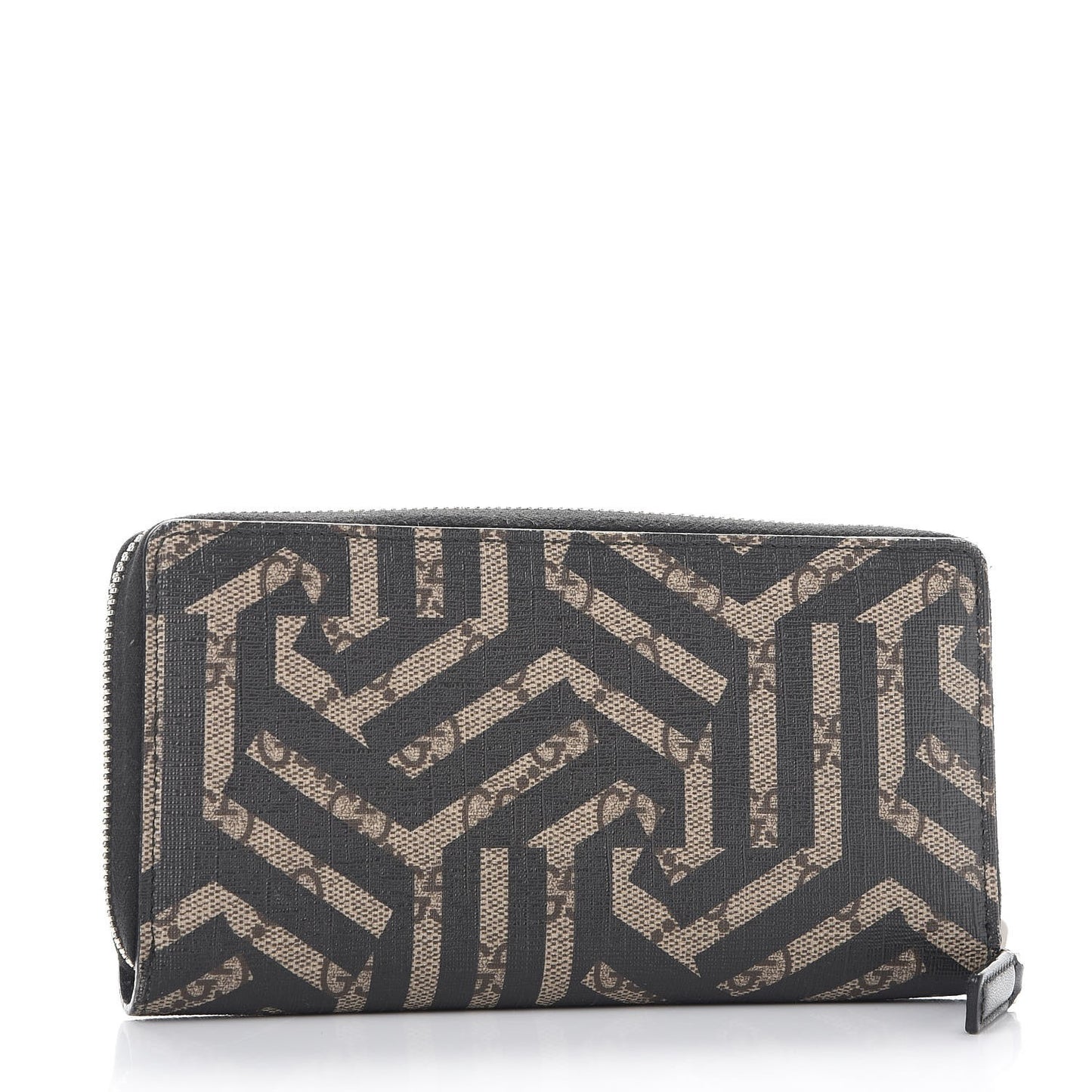 GG Supreme Monogram Caleido Zip Around Wallet Black
