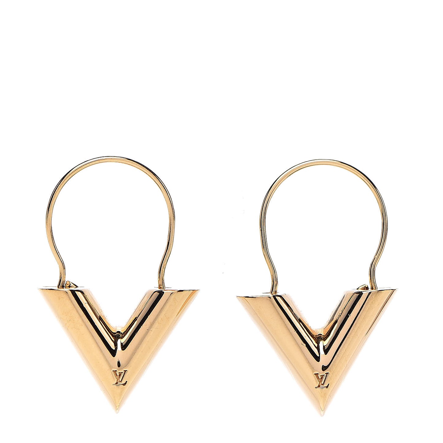 Brass Essential V Hoop Earrings Gold