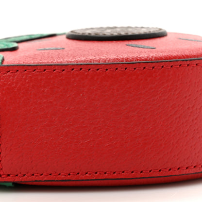 Gucci Textured Dollar Calfskin Retro Interlocking G Fruttini Strawberry Mini Crossbody Lobster Red Black New Acero 10 of 10