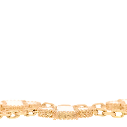Van Cleef & Arpels 18K Yellow Gold Mother of Pearl 5 Motifs Vintage Alhambra Bracelet 3 of 4