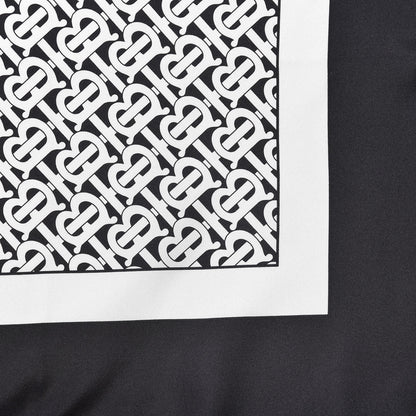 Burberry Silk Monogram Print Square Scarf Black Monochrome 3 of 6