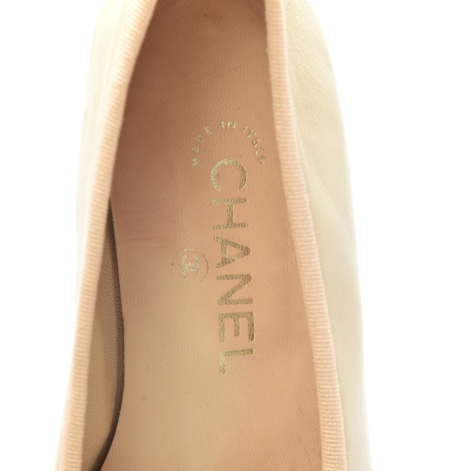 Chanel Lambskin Cap Toe CC Ballerina Flats 38 Dark Beige 5 of 7