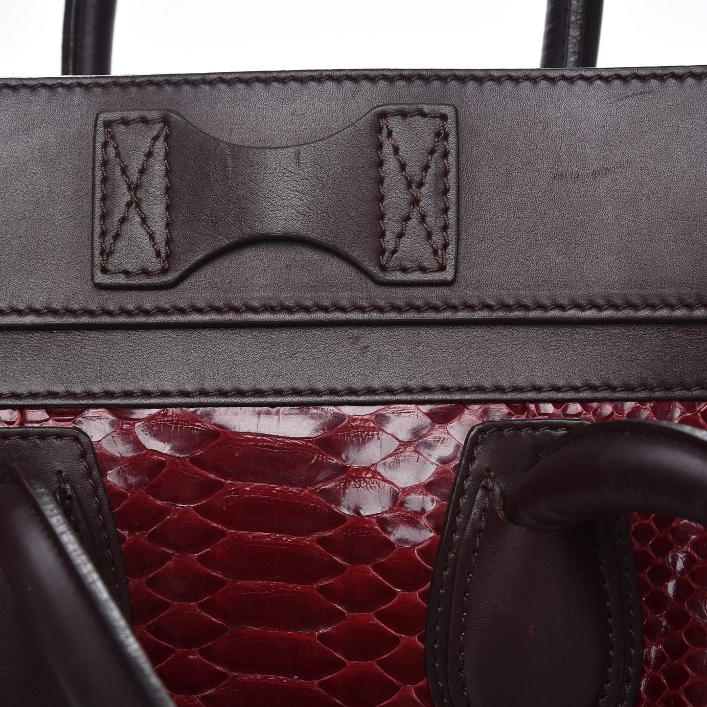 Python Smooth Calfskin Mini Luggage Burgundy