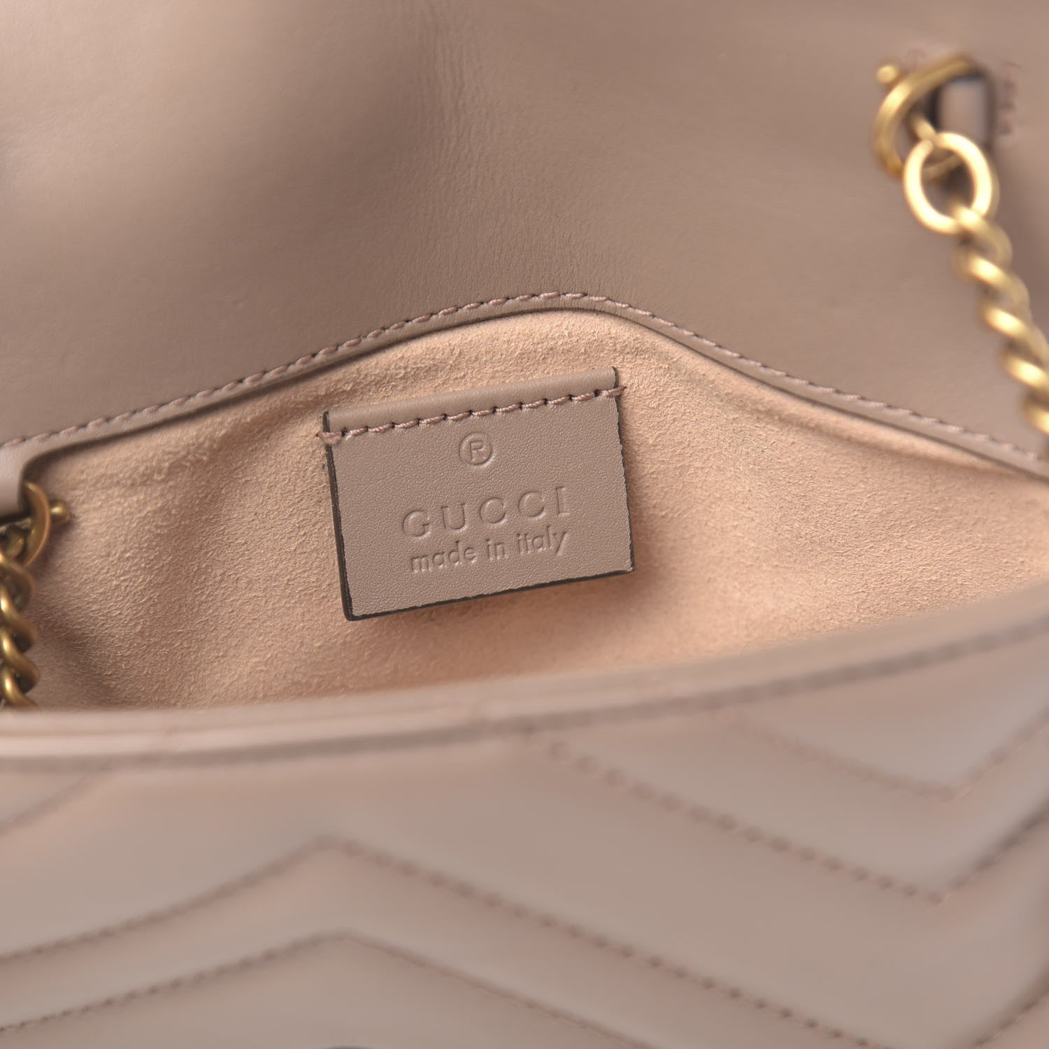Gucci Calfskin Matelasse Super Mini GG Marmont Shoulder Bag Porcelain Rose 6 of 11