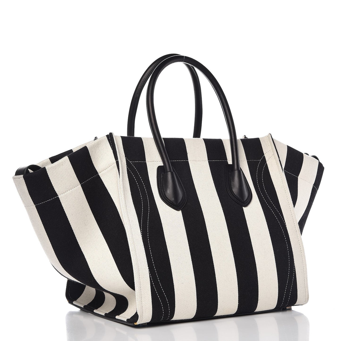 Cotton Canvas Striped Medium Phantom Luggage White Black