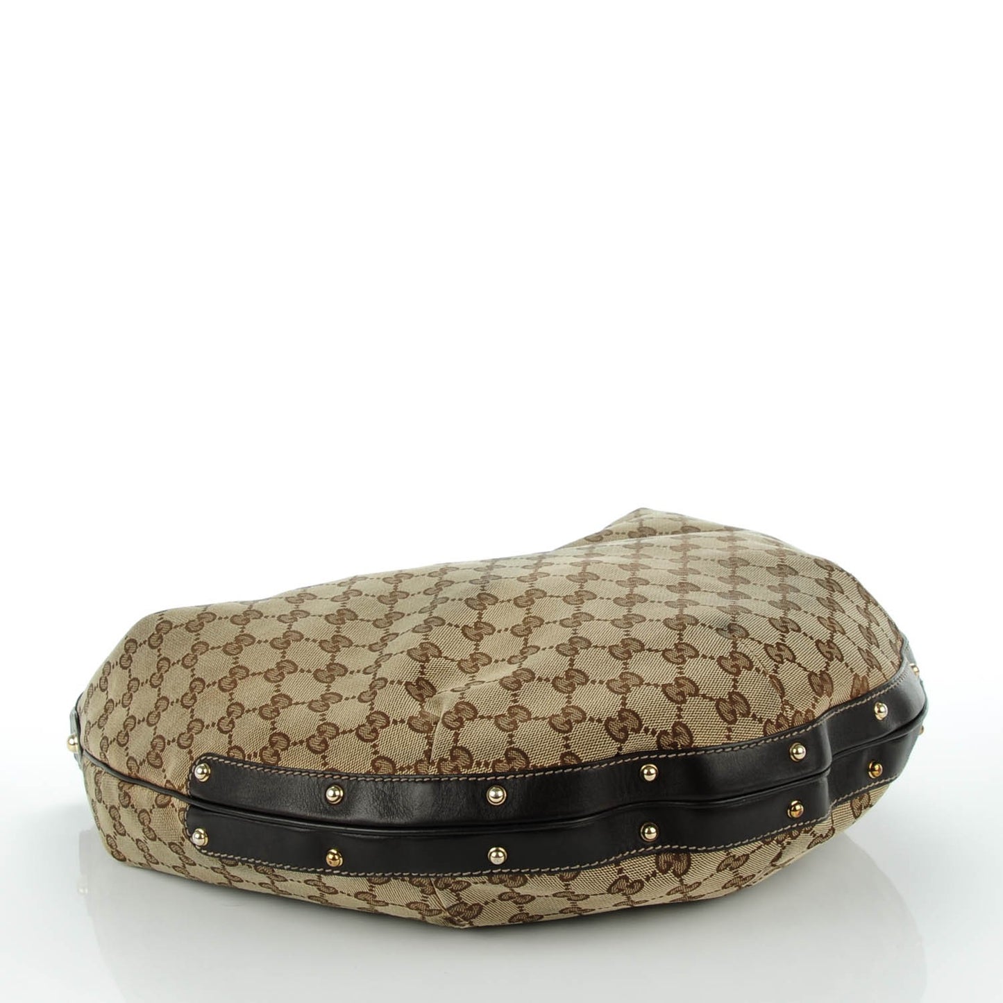 Monogram Large Studded Hobo Brown