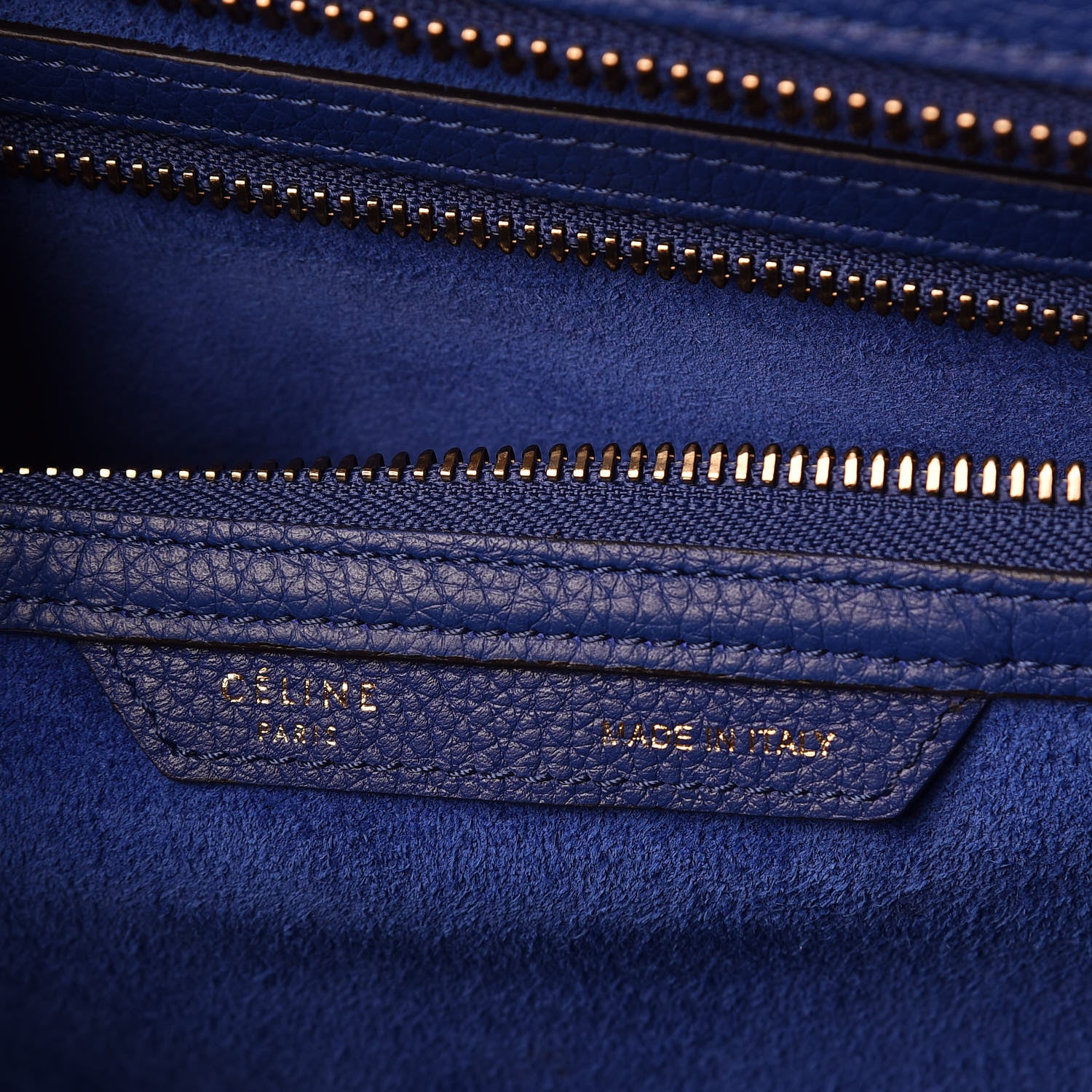 Celine Drummed Calfskin Mini Luggage Indigo 7 of 10