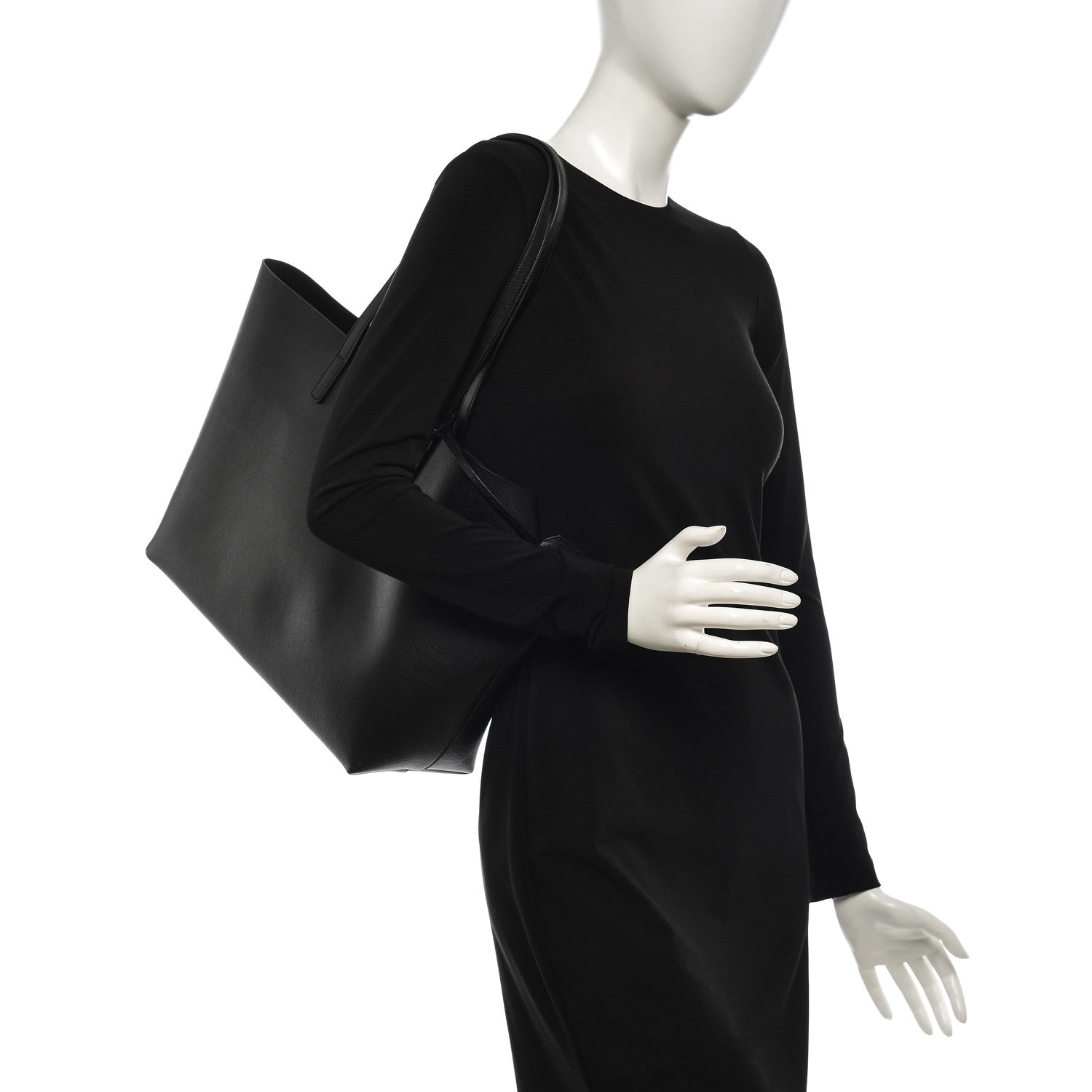 Saint Laurent Calfskin Large Shopping Tote Black 2 of 8