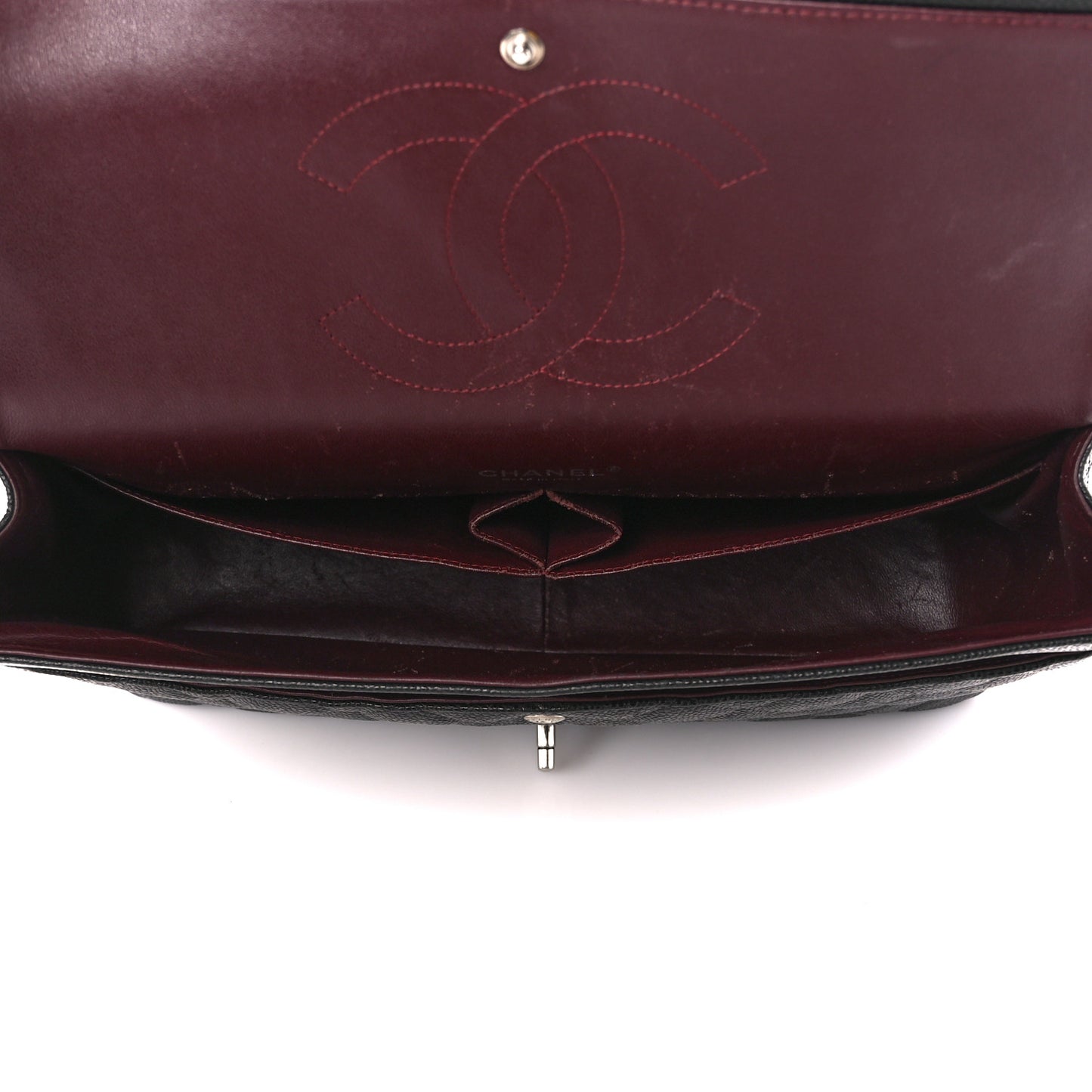 Caviar Quilted Maxi Double Flap Black