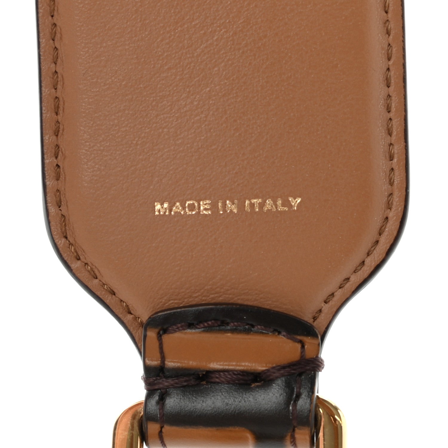 Fendi Calfskin FF 1974 Embossed Mini Strap You Tobacco Black 5 of 7
